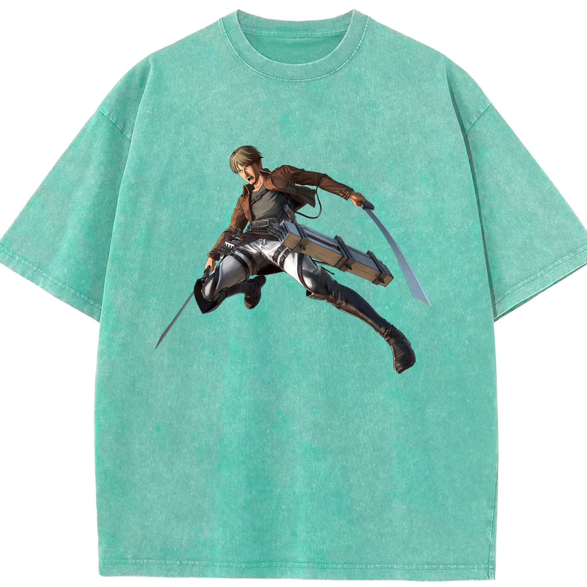 （画像用） 進撃の巨人 Attack on Titan 綿100% ヴィンテージ風 半袖Tシャツ（フロントプリント）